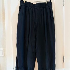 Madewell Black Wide-Leg Elastic-Waist Pants